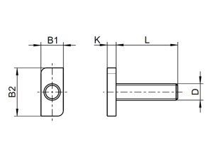 1x Hammerkopfschraube M8x45  (Typ 28/15, A2)