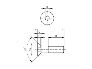 1x Senkschraube M3 x 16 (DIN 7991 - 8.8, VZ)
