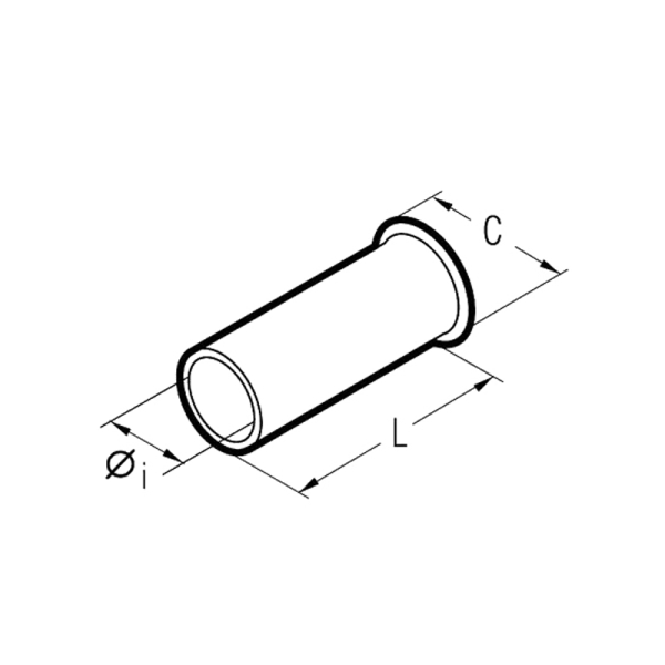 1x Aderendhülse Kupfer blank 10mm² / 12mm...