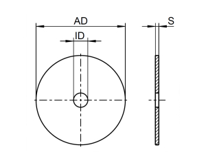 1x Karosseriescheibe M4 - Ø12X4,3X1,0  (DIN 522 -...