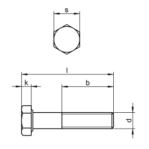 1x Sechskantschraube M24x540  (DIN 931 - mit Schaft, VZ)