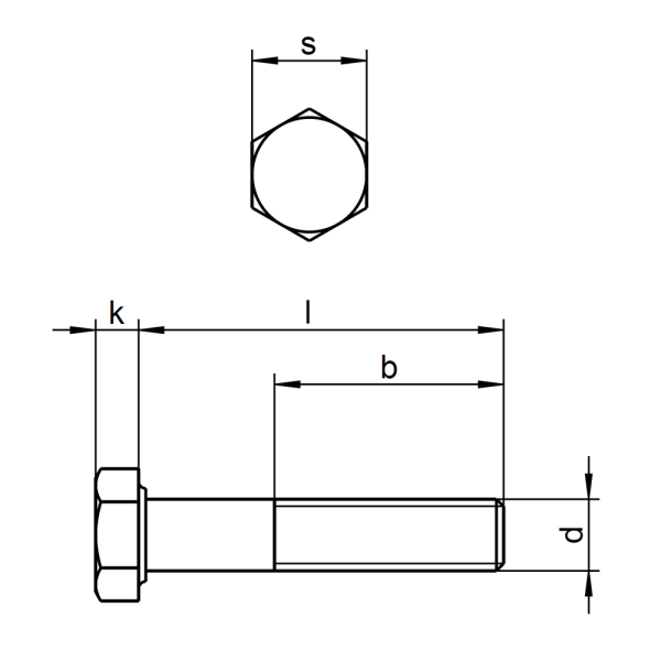 1x Sechskantschraube M33x110 (DIN 931 - mit Schaft, A2)