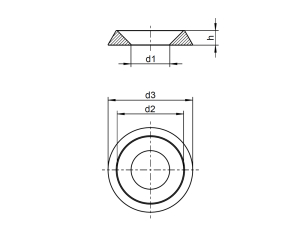 1x Rosetten Vollmetall gedreht M8  (NF E 27-619, A4)