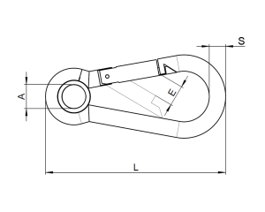 1x Karabinerhaken mit Kausche Ø6x60  (Art 8250 -...