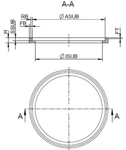 1 Paar MDF-Holzringe für 8"/20cm  (versenkt, mit Falz)