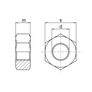 1x Sechskantmutter M7  (DIN 934, A4)