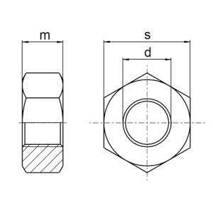 1x Sechskantmutter M10  (DIN 934 - 8, VZ)