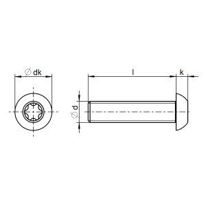 1x Linsenkopfschraube M2x3  (ISO 7380-1 - TX, A2)