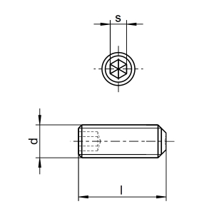 1x Gewindestift M10x40  (DIN 916 - 45H, VZ)