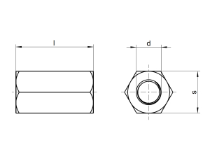 1x Gewindemuffe M12x50  (&auml;. DIN 6334, A4)
