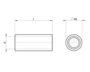 1x Gewindemuffe rund M12x40  (ä. DIN 2986, A2)