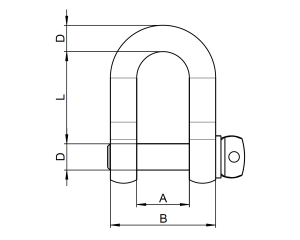 1x Schäkel lang Ø12  (Art 8259 - EP, A4)