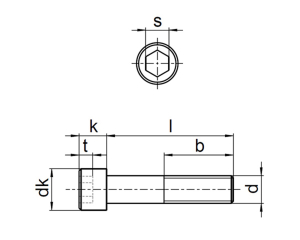 1x Zylinderschraube M4x14  (DIN 7984 - niedriger Kopf, A2)