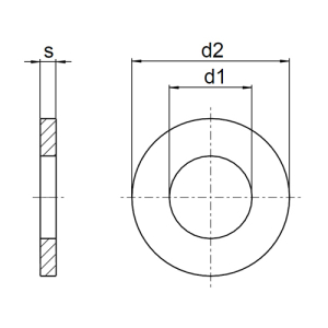 1x Unterlegscheibe M3  (DIN 125 - Form A - VZ)