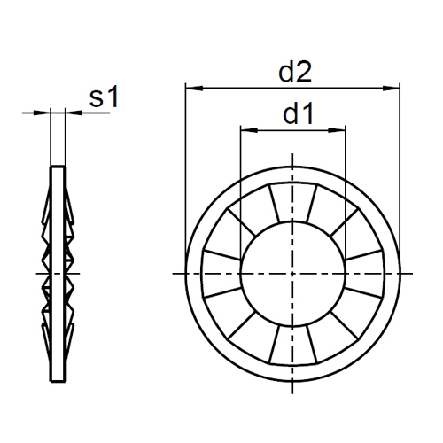 1x Fächerscheibe M10 - Ø10,5 (DIN 6798 -...
