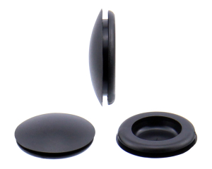1x Verschluss-Stopfen 6,4mm  (PVC, schwarz)