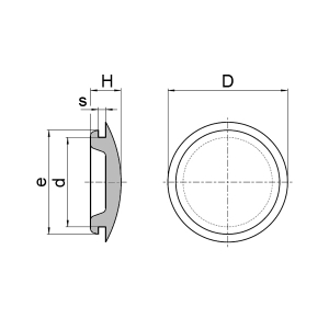 1x Verschluss-Stopfen 32,0mm für 1,6mm (PVC, schwarz)