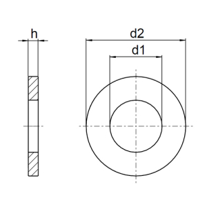 1x Unterlegscheibe M6 (DIN 125 - Form A, A2)