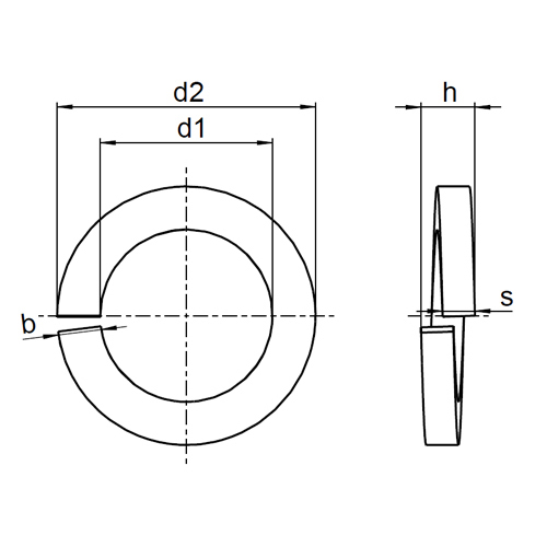 1x Federring M10 - Ø10,2 (DIN 127 - Form B, VZ)