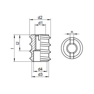 1x Gewindeeinsatz M6x15 (DIN 7965 - Stahl blank)