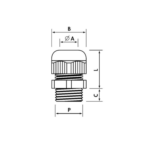 1x Kabelverschraubung IP68 M12x1,5 (Polyamid PA6.6)...